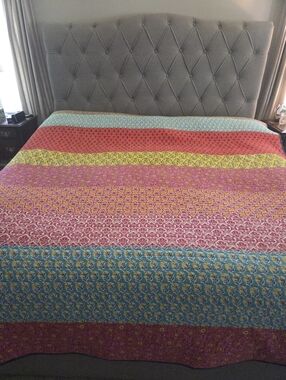 Anthology Samara Bohemian 98" X 88" Quilted Cotton Reversible Coverlet